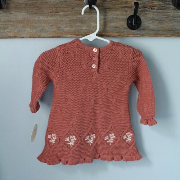 Cynthia Rowley Size 0-3M Knit Sweater Dress Burnt Pink - Picture 3 of 3